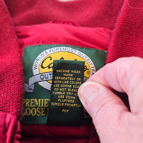 Cabela's Premier Northern Goose Down Vest Men's XLT Red Puffer Zip Up Outdoors - Picture 6 of 12